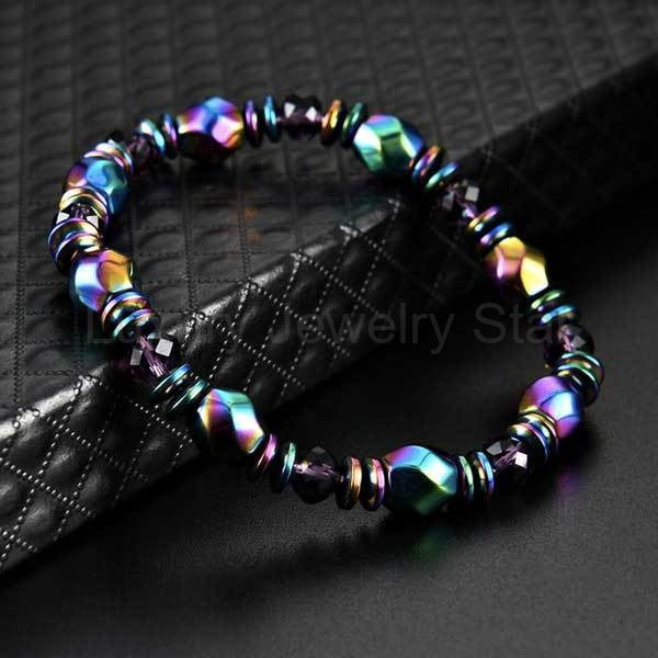 Rainbow Magnetic Hematite Wellness Bracelet - image 2