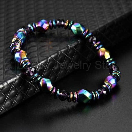 Rainbow Magnetic Hematite Wellness Bracelet - image 2