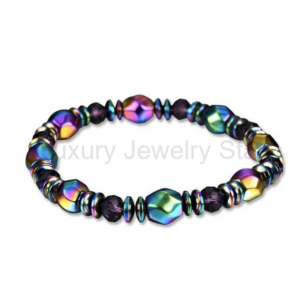 Rainbow Magnetic Hematite Wellness Bracelet - image 4