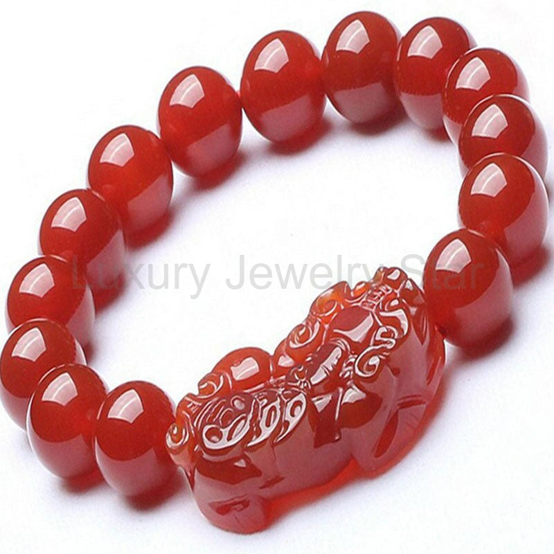 Red Agate Pixiu Bracelet for Wealth and Abundance
