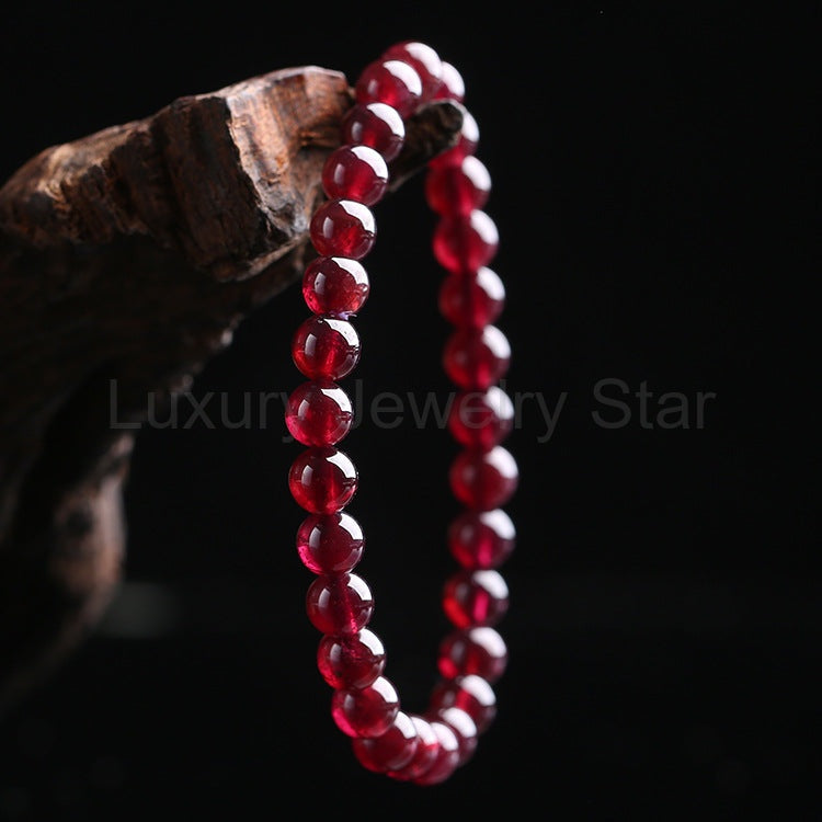 Red Garnet Stone Bead Bracelet - image 5