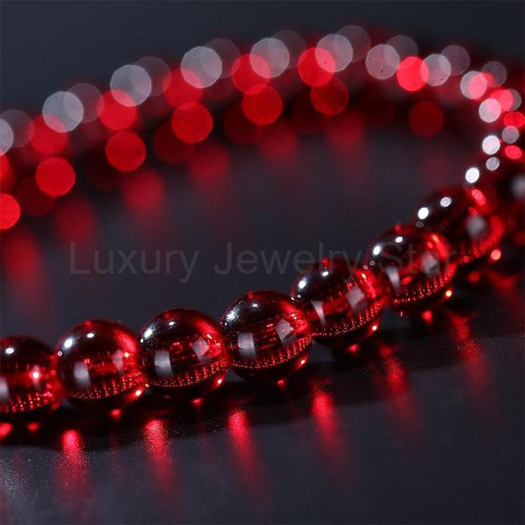 Red Garnet Stone Bead Bracelet - image 6