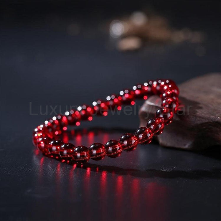 Red Garnet Stone Bead Bracelet - image 8