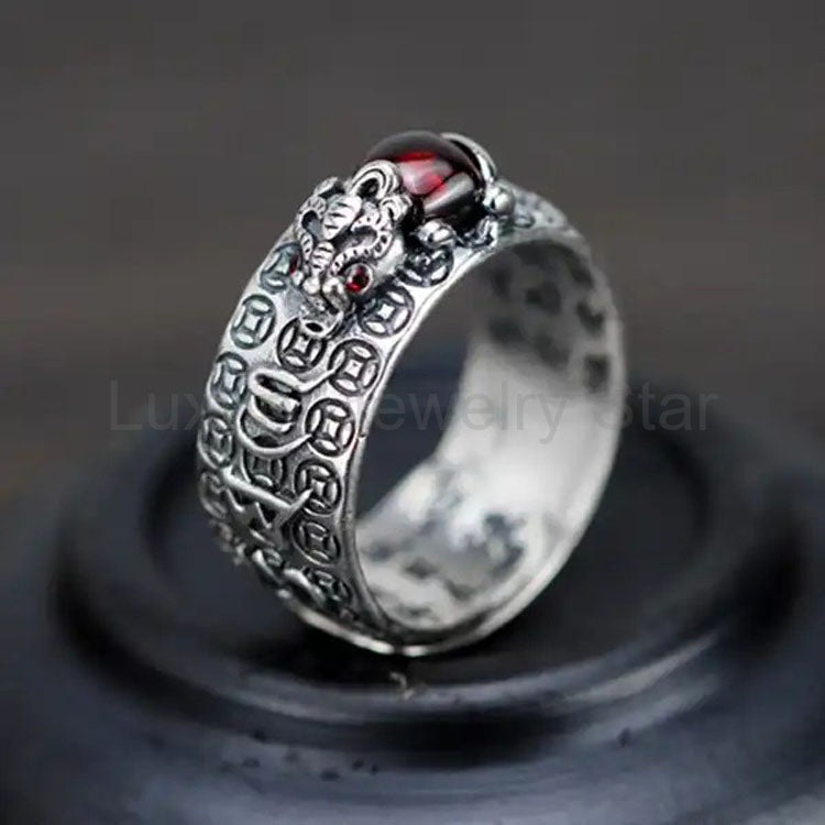 Red Garnet Stone Mantra Ring - image 10
