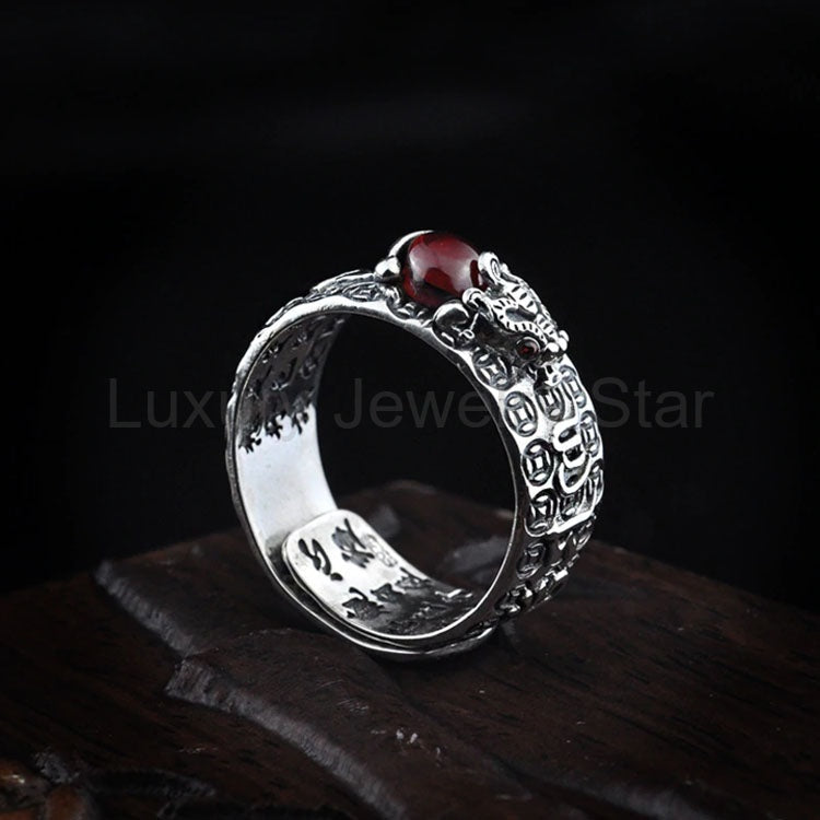 Red Garnet Stone Mantra Ring - image 12