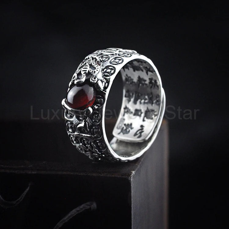 Red Garnet Stone Mantra Ring - image 13