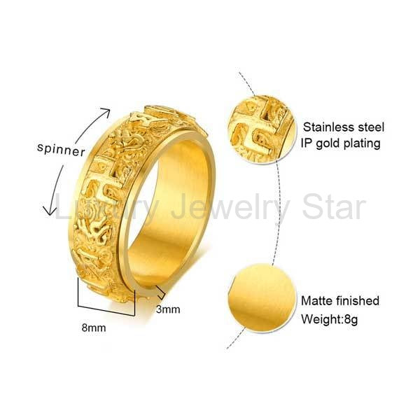 ROTATING Om Mani Padme Hum Mantra Tibetan Ring - image 4