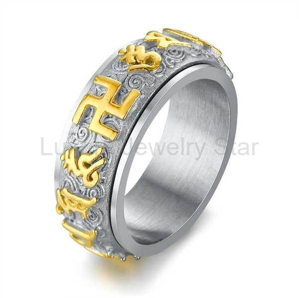 ROTATING Om Mani Padme Hum Mantra Tibetan Ring - image 8