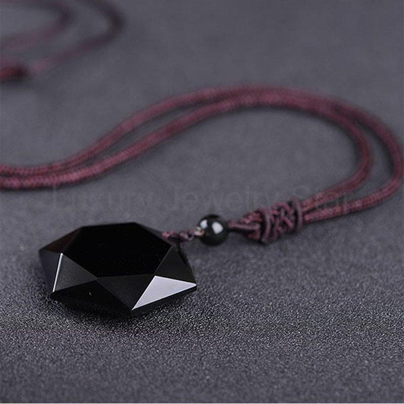 Six-Pointed Star Black Obsidian Protection Necklace - image 7