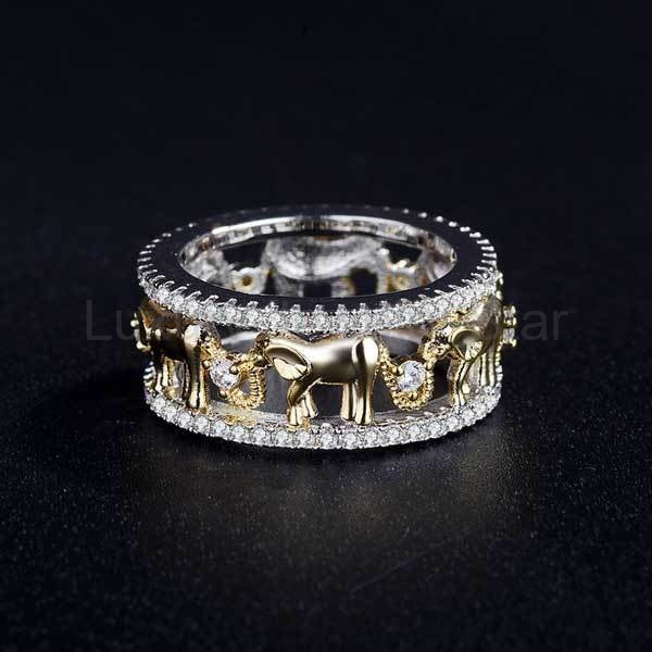 Stone Studded Elephant Ring - image 3