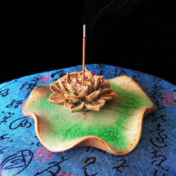 Tibetan Lotus Ceramic Incense Stick Holder - image 3