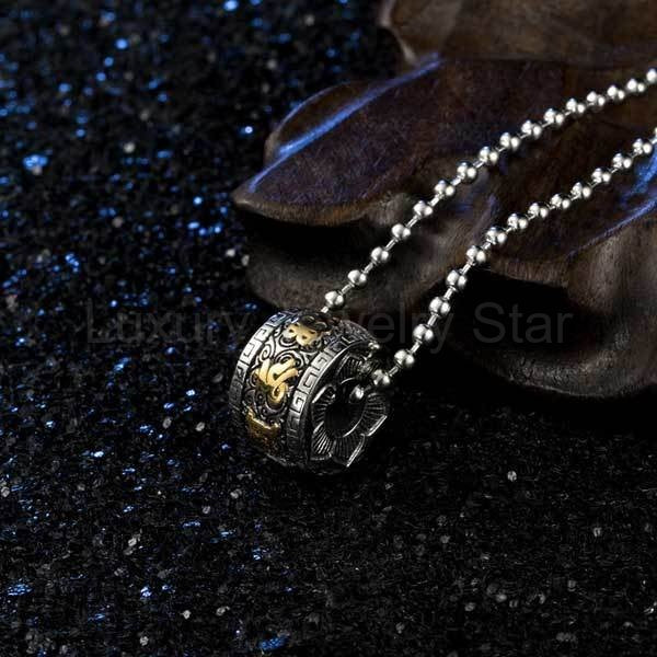 Tibetan Om Mani Padme Hum Lotus Pendant