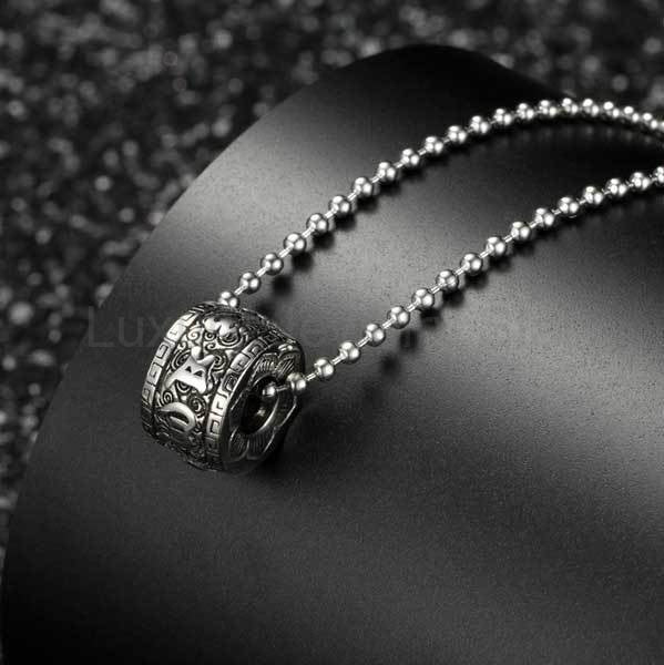 Tibetan Om Mani Padme Hum Lotus Pendant - image 4