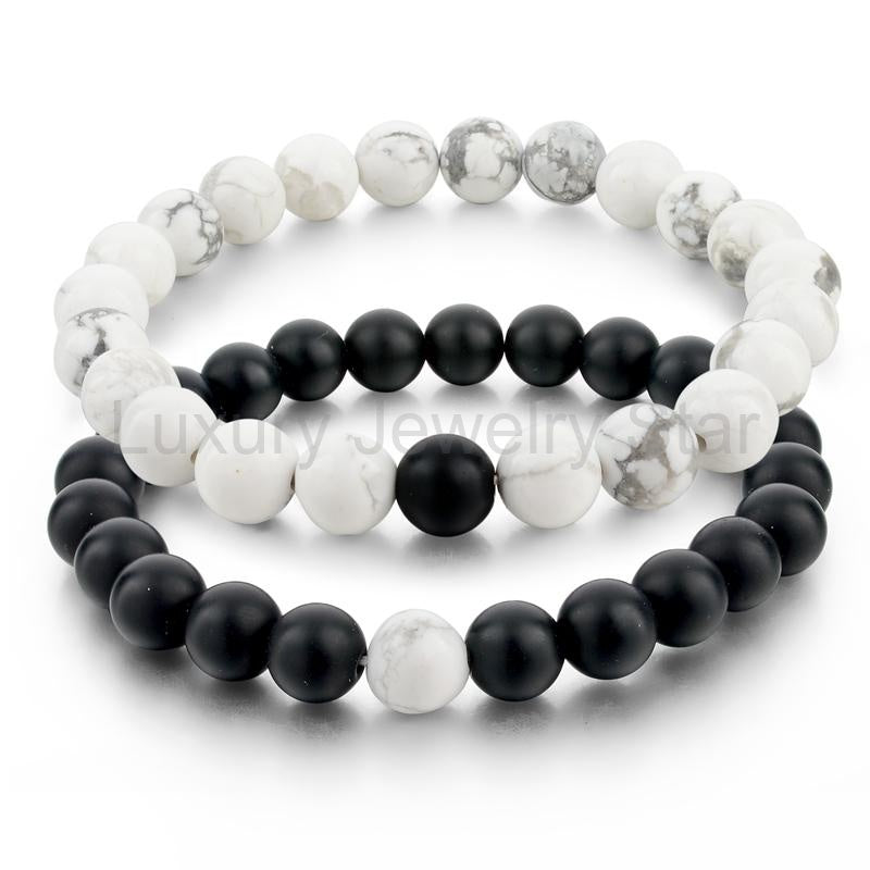 Yin and Yang Bead Bracelet Set