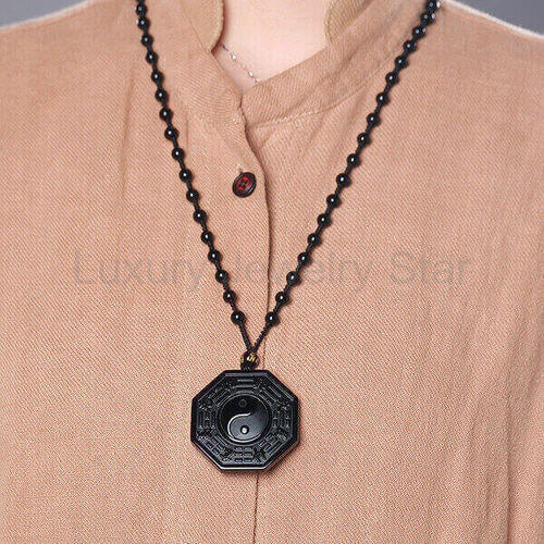 Yin and Yang Black Obsidian Positivity Necklace - image 5