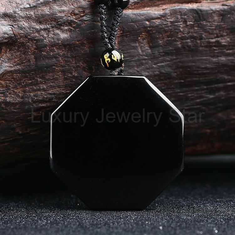 Yin and Yang Black Obsidian Positivity Necklace - image 6