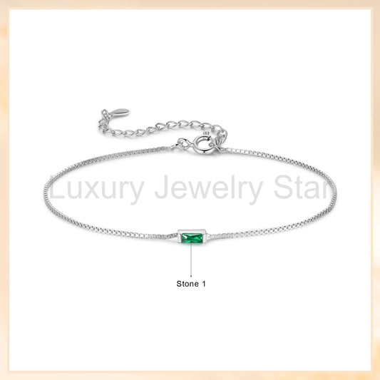 925 Sterling Silver Custom Birthstone Bracelet - image 2