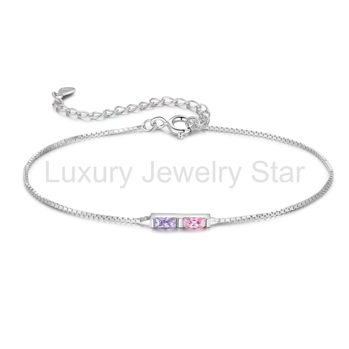925 Sterling Silver Custom Birthstone Bracelet - image 26