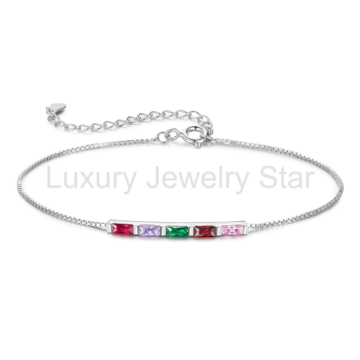 925 Sterling Silver Custom Birthstone Bracelet - image 29
