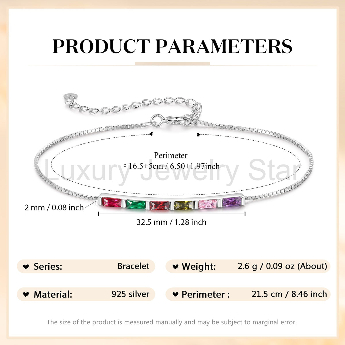 925 Sterling Silver Custom Birthstone Bracelet - image 10
