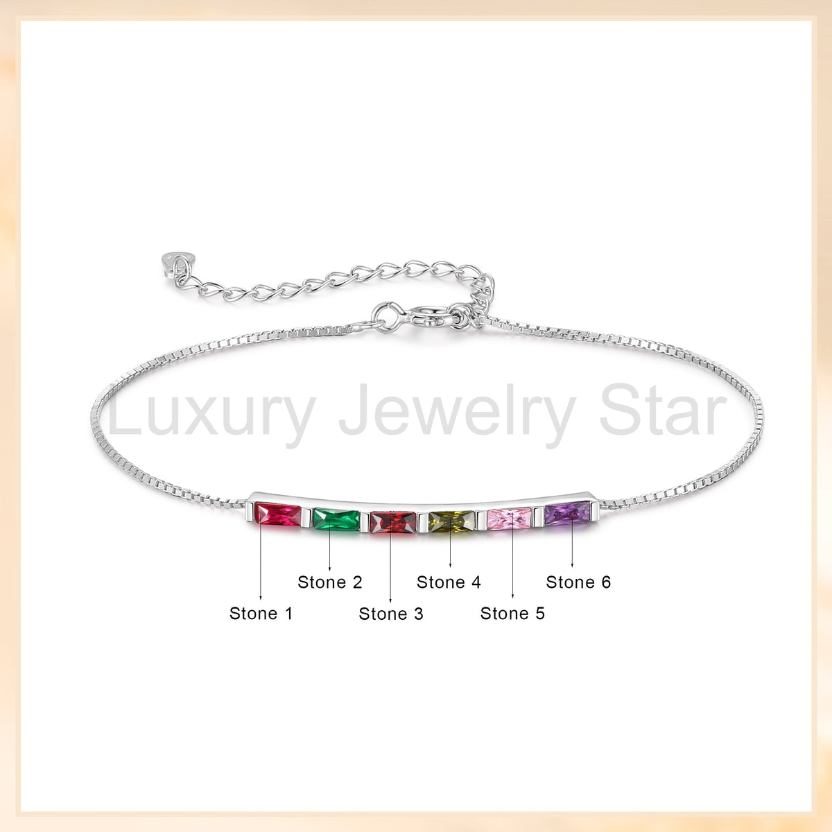 925 Sterling Silver Custom Birthstone Bracelet - image 11
