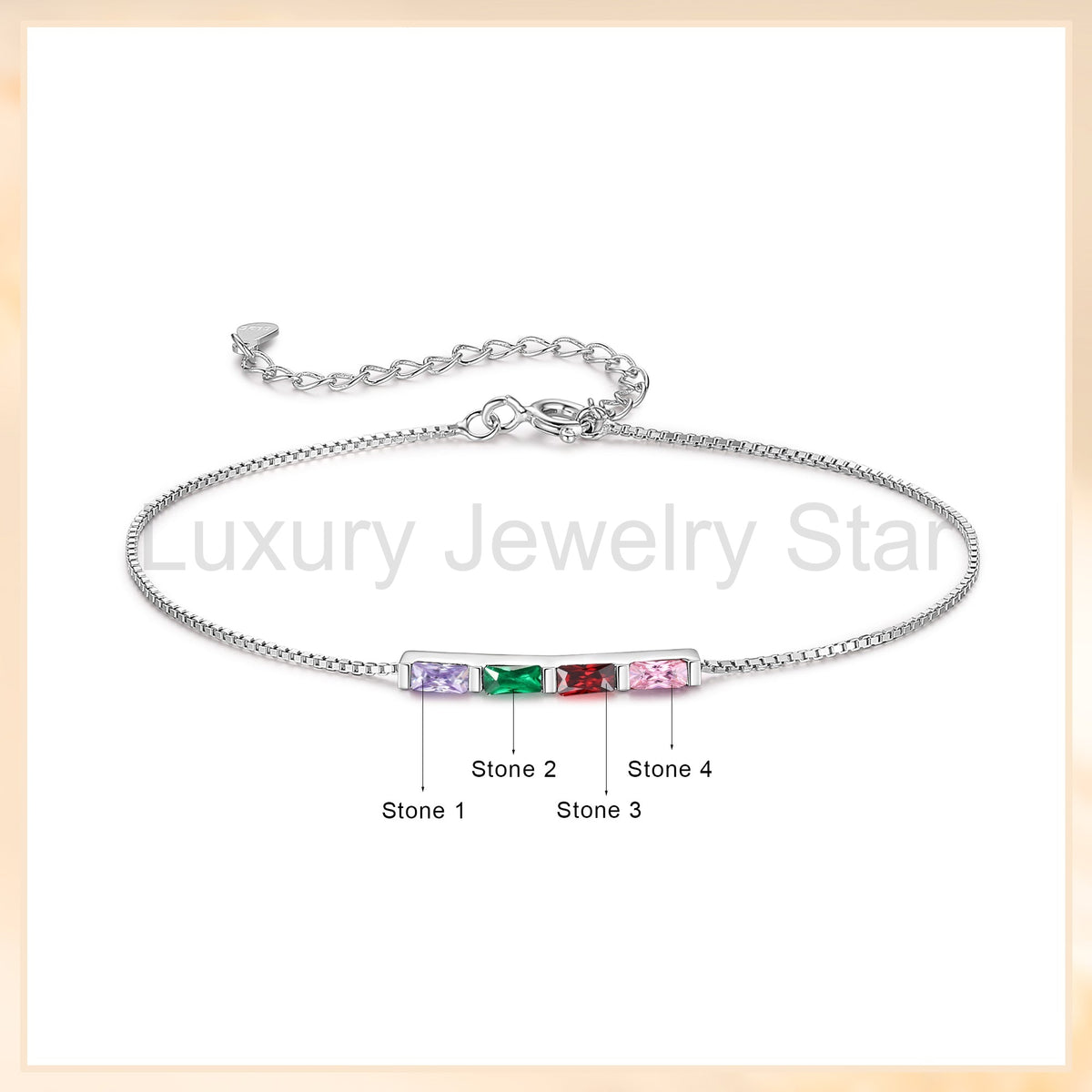 925 Sterling Silver Custom Birthstone Bracelet - image 17