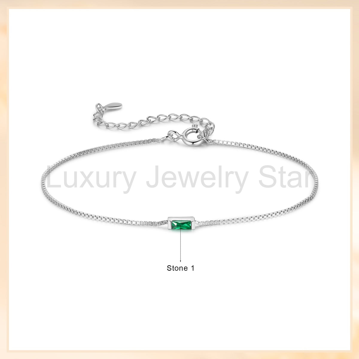 925 Sterling Silver Custom Birthstone Bracelet - image 2