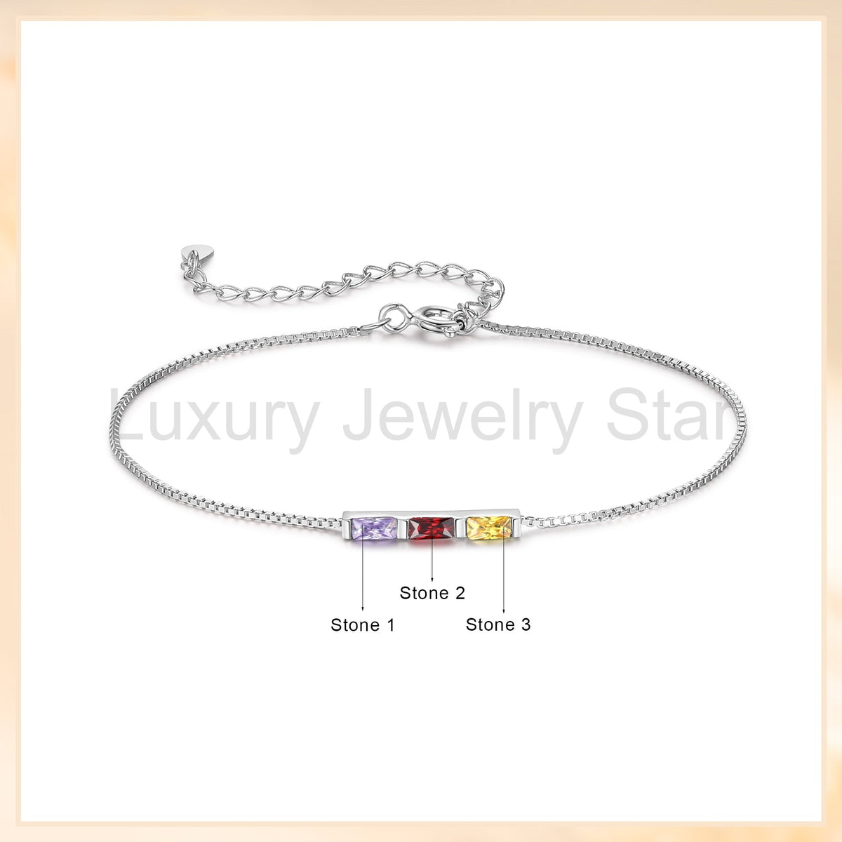 925 Sterling Silver Custom Birthstone Bracelet - image 20