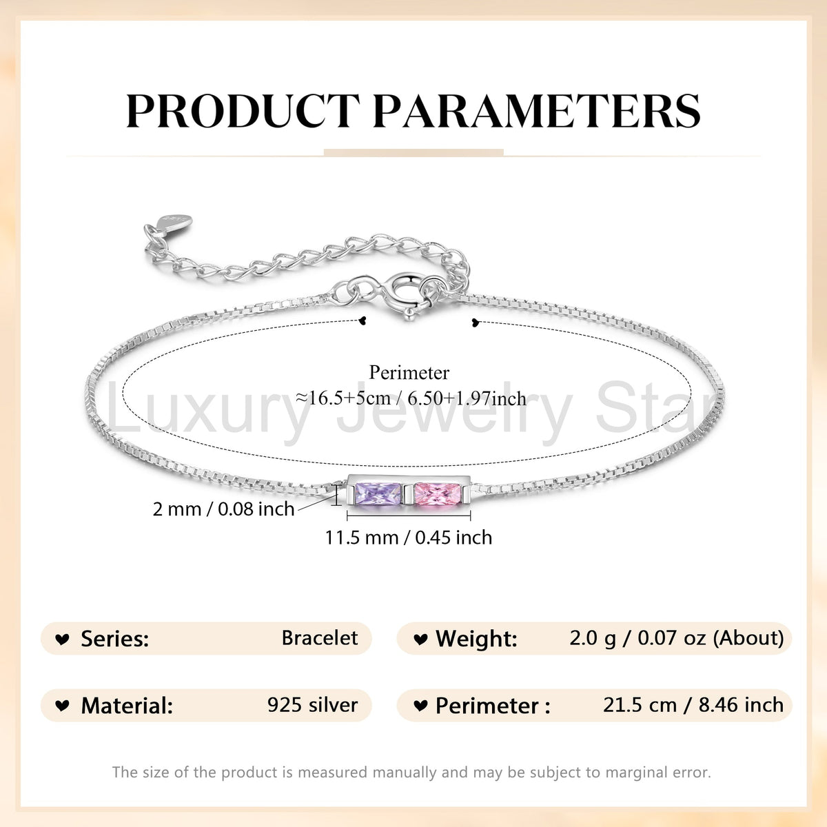 925 Sterling Silver Custom Birthstone Bracelet - image 22