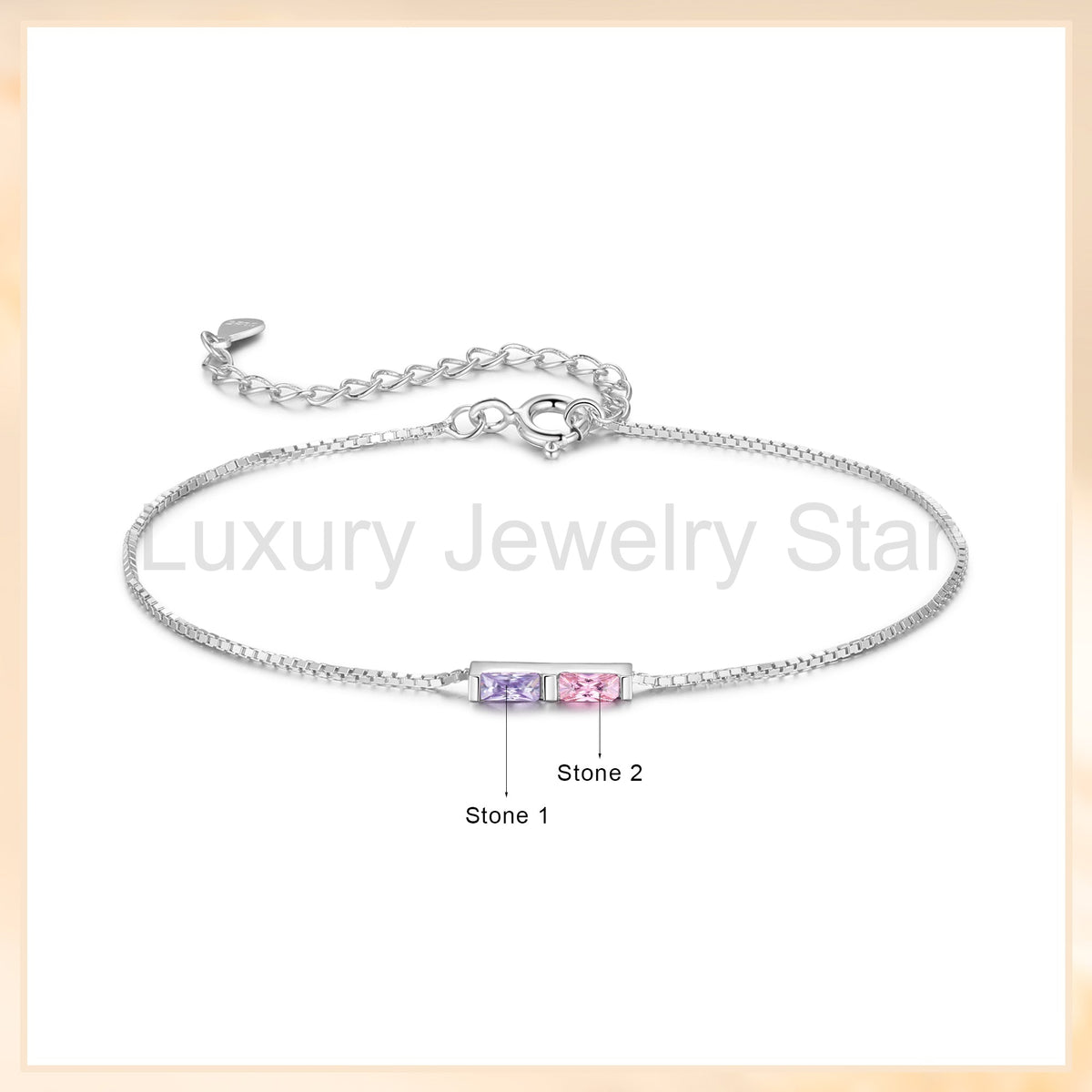 925 Sterling Silver Custom Birthstone Bracelet - image 23