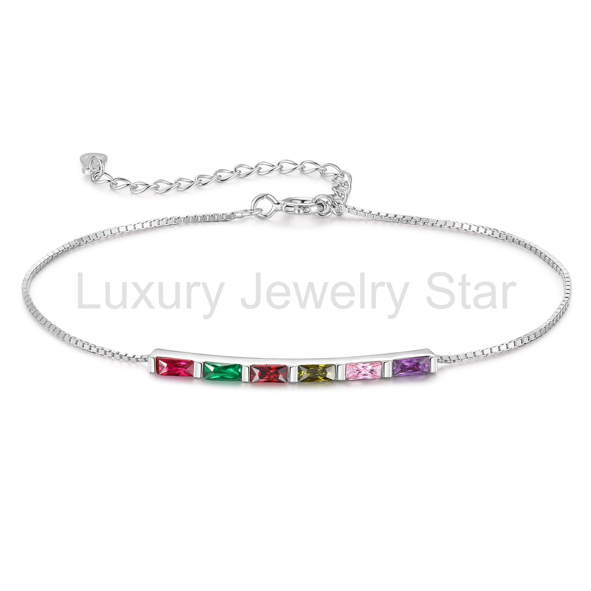 925 Sterling Silver Custom Birthstone Bracelet - image 30