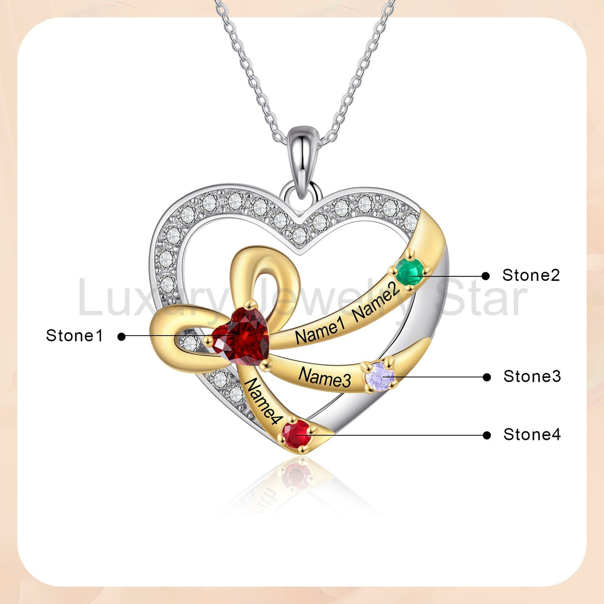 925 Sterling Silver Custom Birthstone necklace - image 3