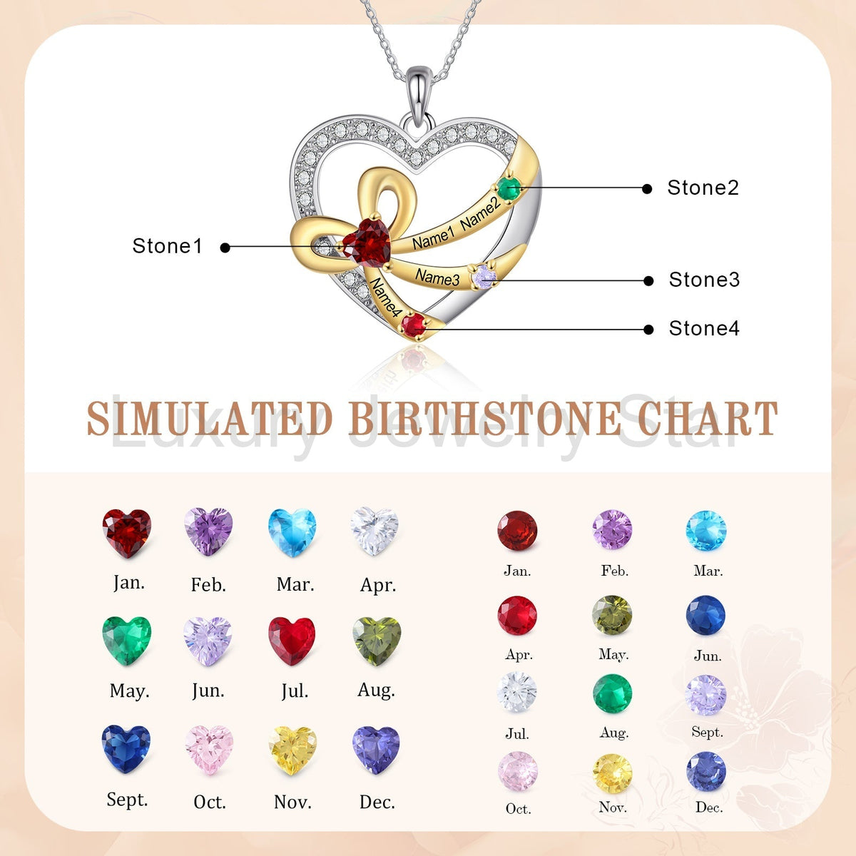 925 Sterling Silver Custom Birthstone necklace - image 4