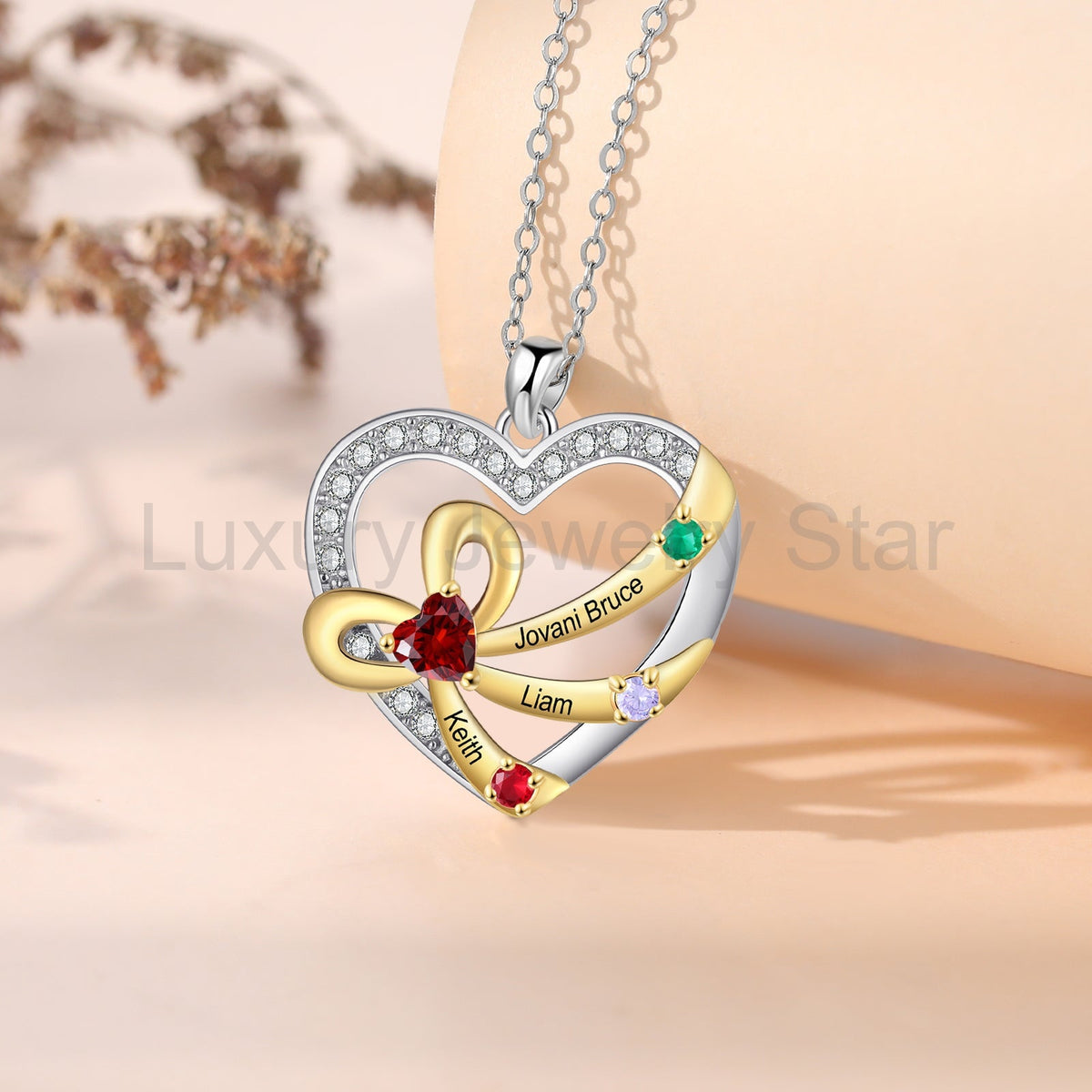 925 Sterling Silver Custom Birthstone necklace - image 5