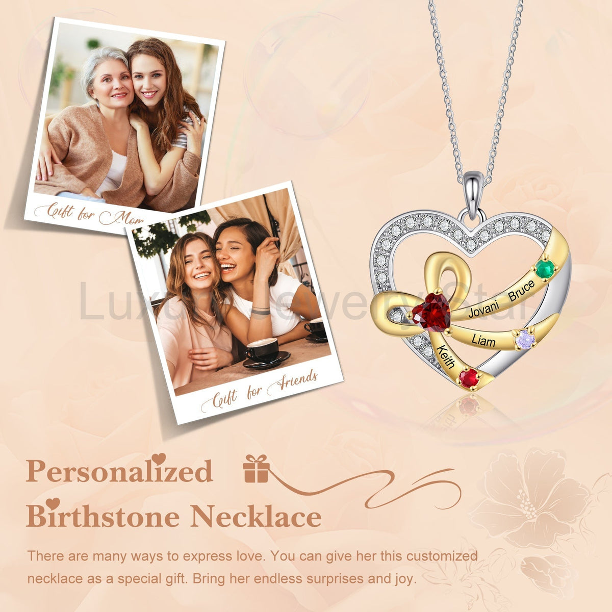 925 Sterling Silver Custom Birthstone necklace - image 6