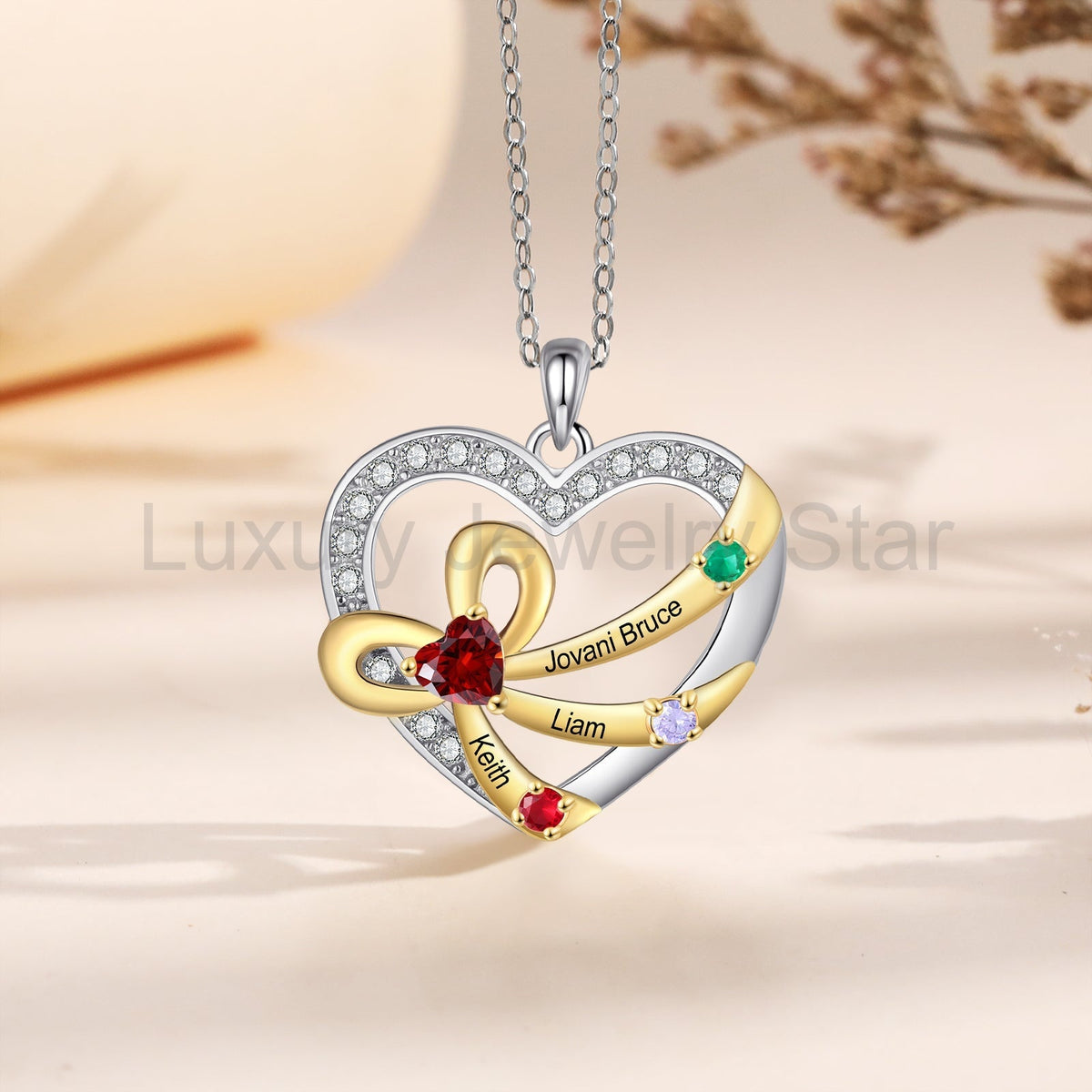 925 Sterling Silver Custom Birthstone necklace - image 7