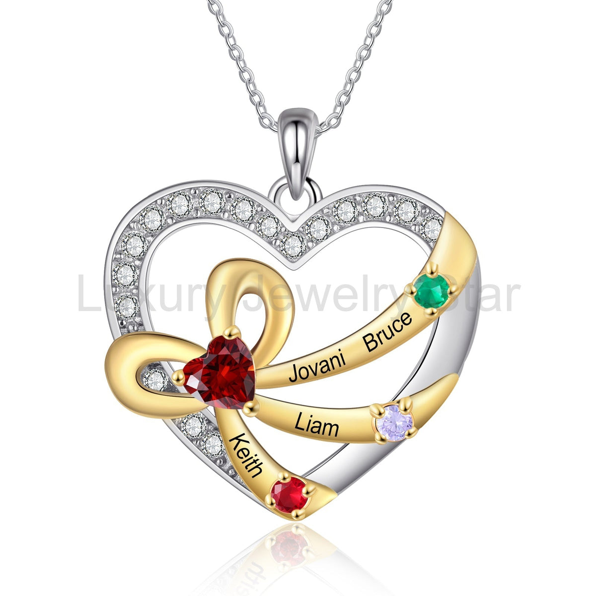 925 Sterling Silver Custom Birthstone necklace - image 8