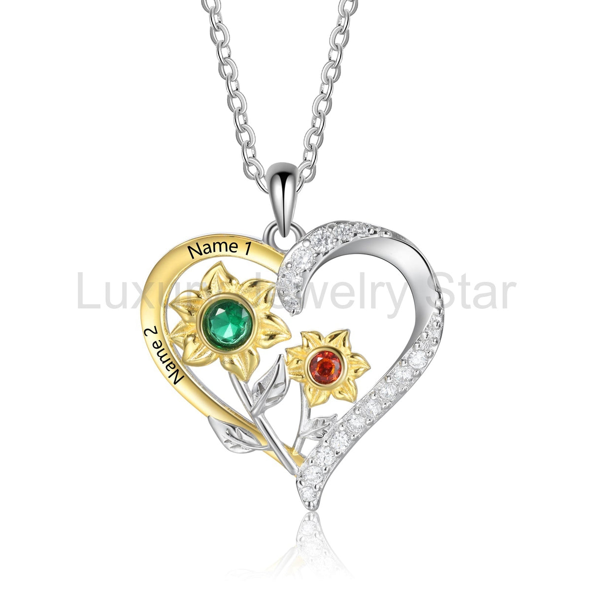 925 Sterling Silver Custom Birthstone necklace