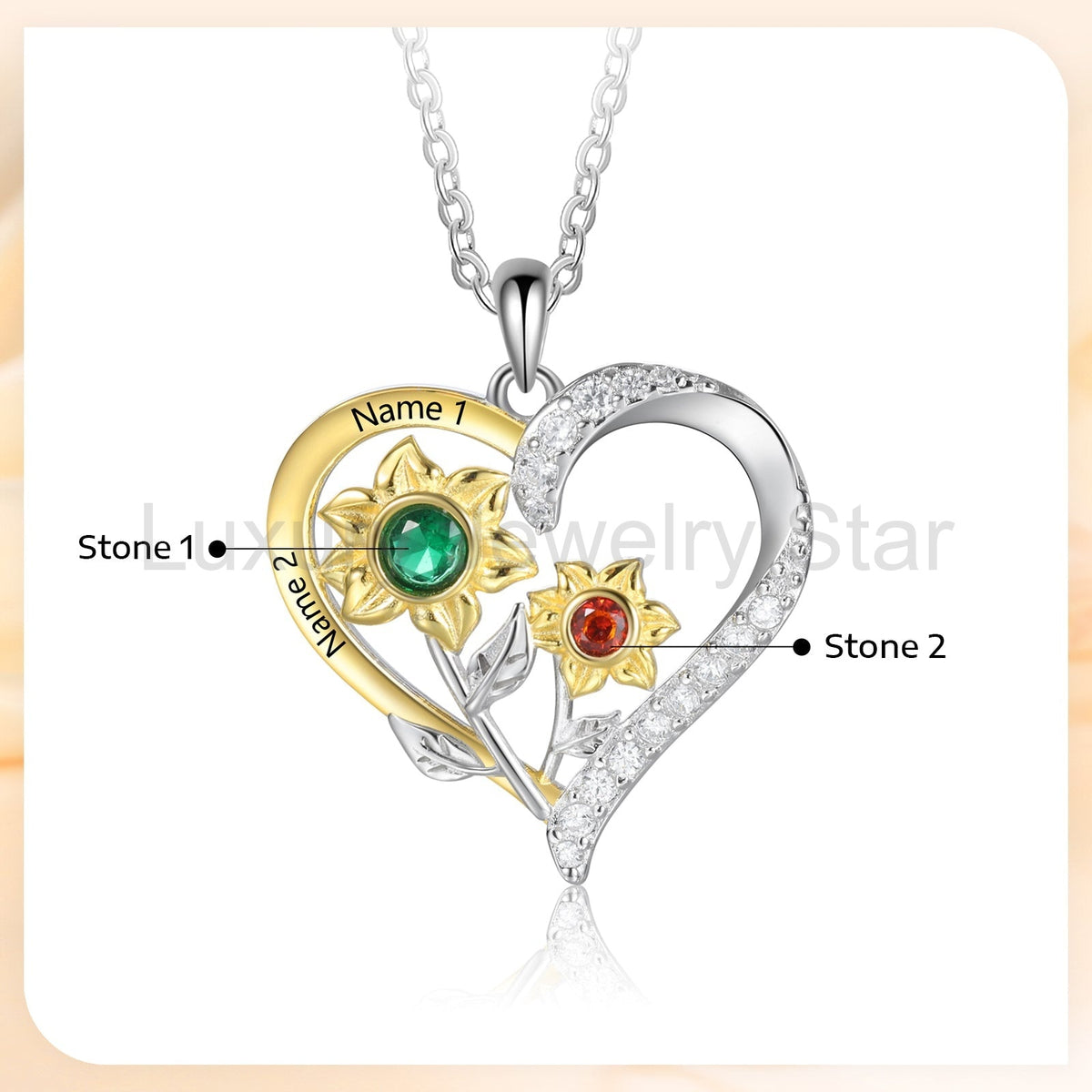 925 Sterling Silver Custom Birthstone necklace - image 4