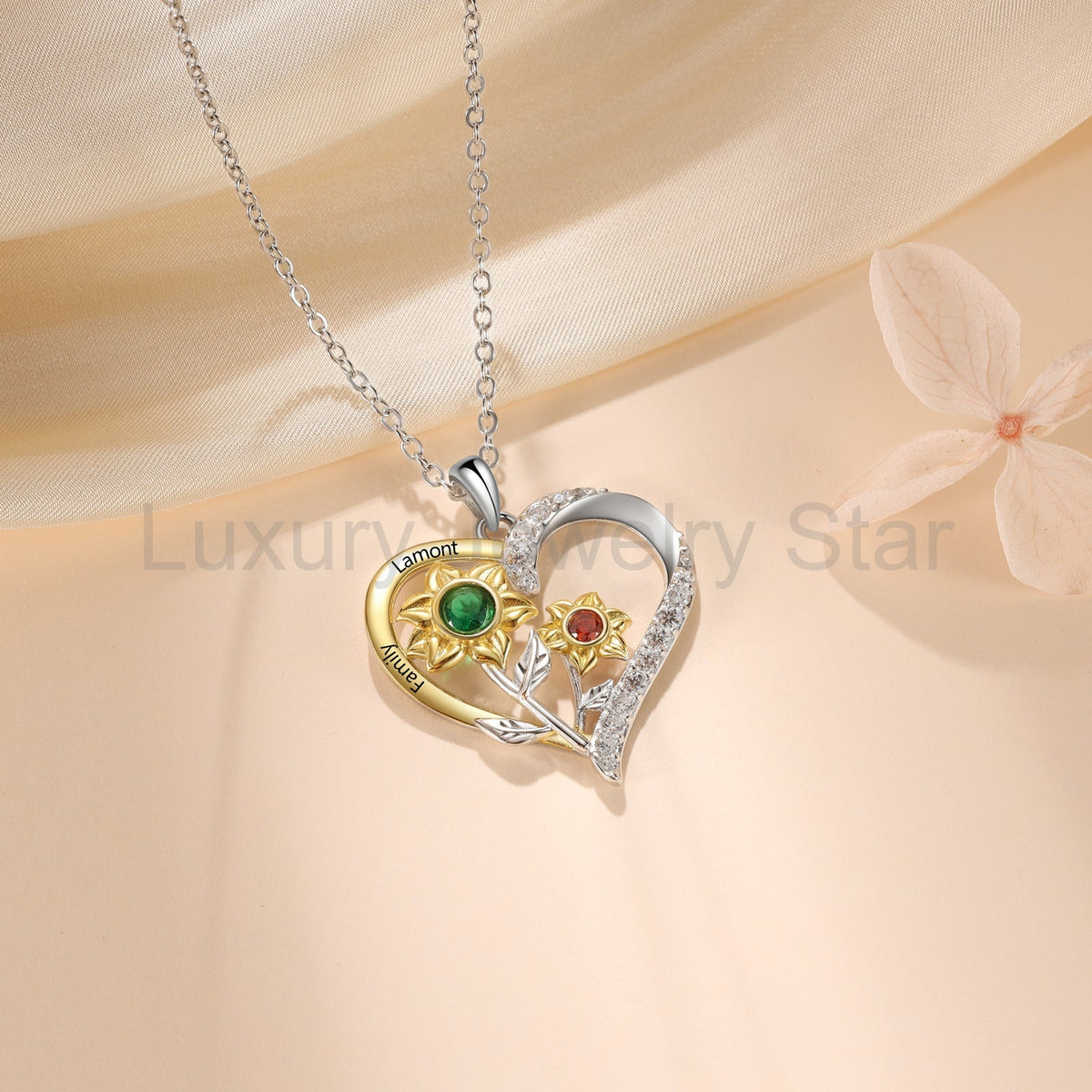 925 Sterling Silver Custom Birthstone necklace - image 5