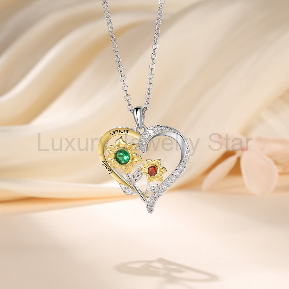 925 Sterling Silver Custom Birthstone necklace - image 7