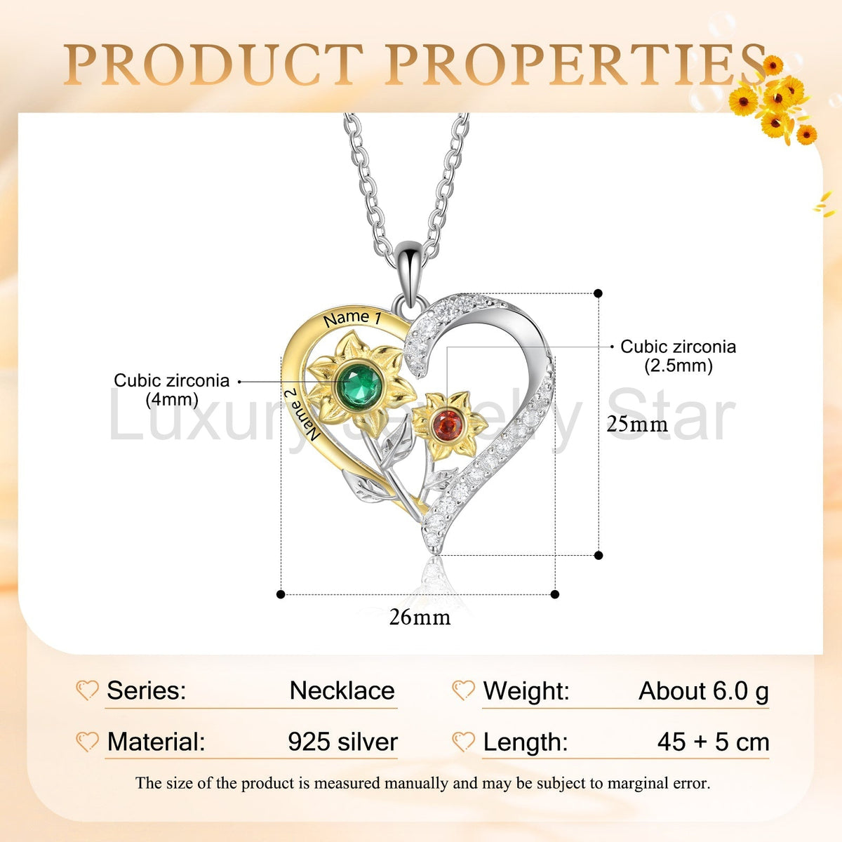 925 Sterling Silver Custom Birthstone necklace - image 9