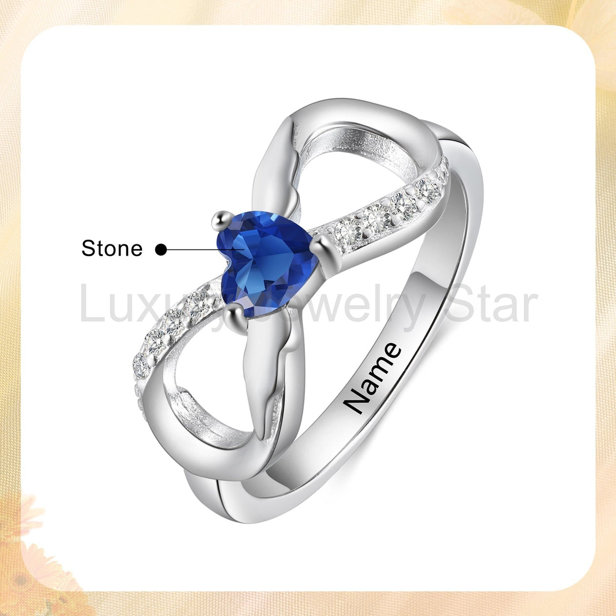 925 Sterling Silver Custom Birtstone Ring - image 10