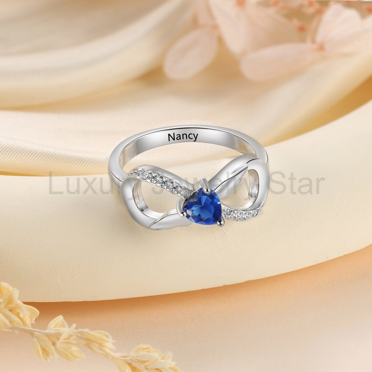 925 Sterling Silver Custom Birtstone Ring - image 11