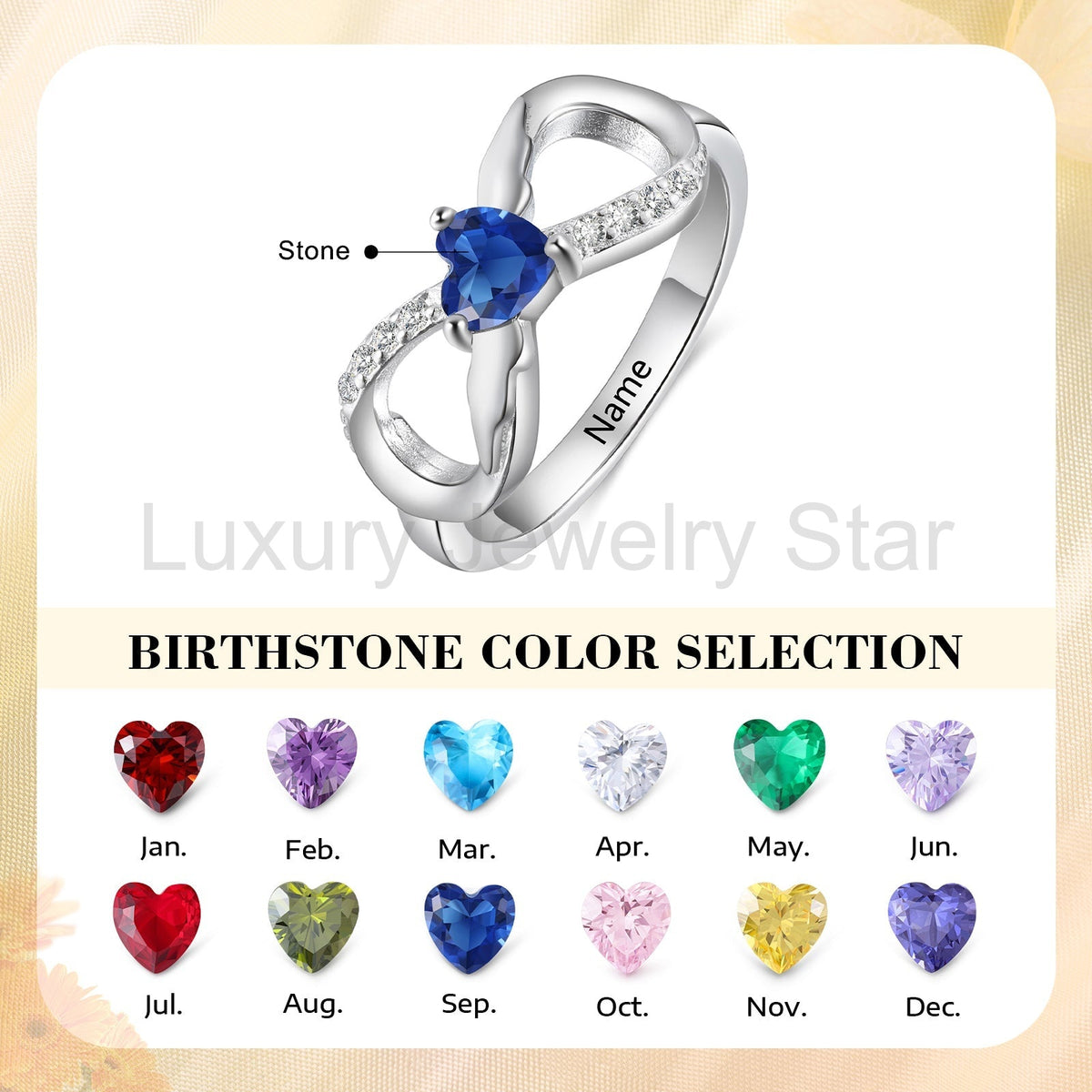 925 Sterling Silver Custom Birtstone Ring - image 6