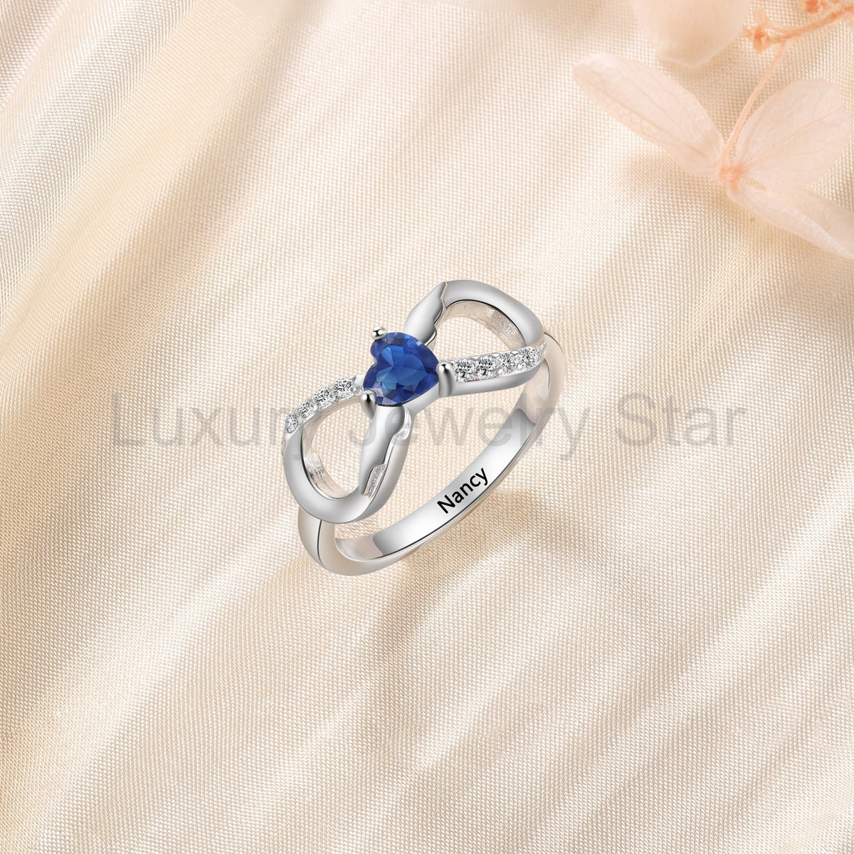 925 Sterling Silver Custom Birtstone Ring - image 7