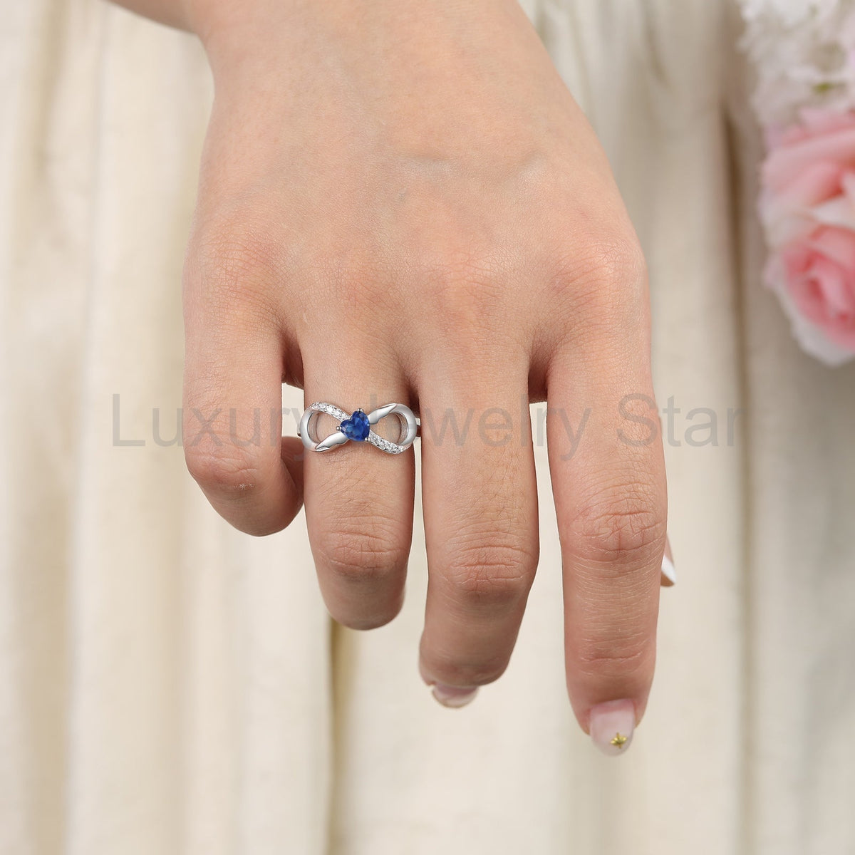 925 Sterling Silver Custom Birtstone Ring - image 8