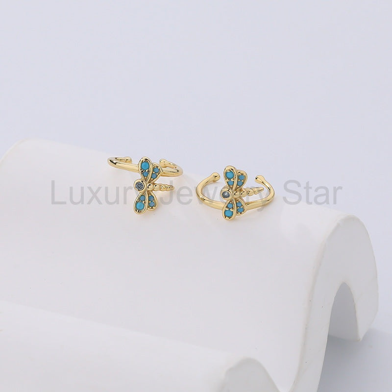 925 Sterling Silver Dragonfly Earrings - image 2