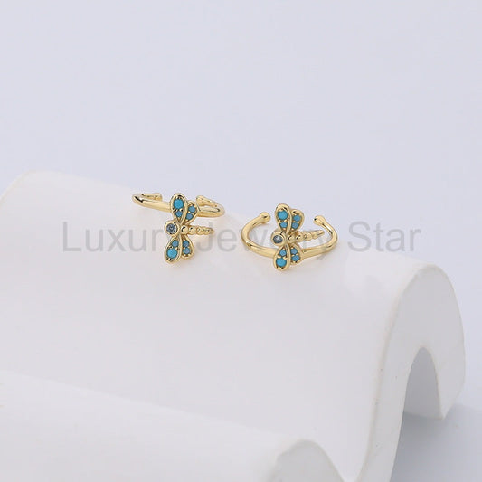 925 Sterling Silver Dragonfly Earrings - image 2