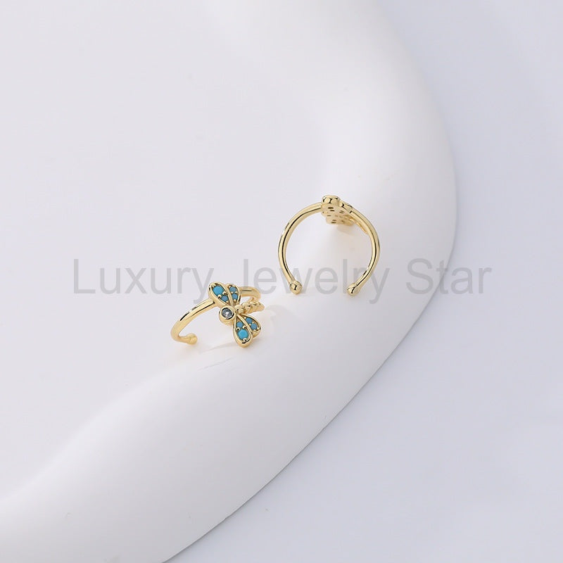 925 Sterling Silver Dragonfly Earrings - image 5